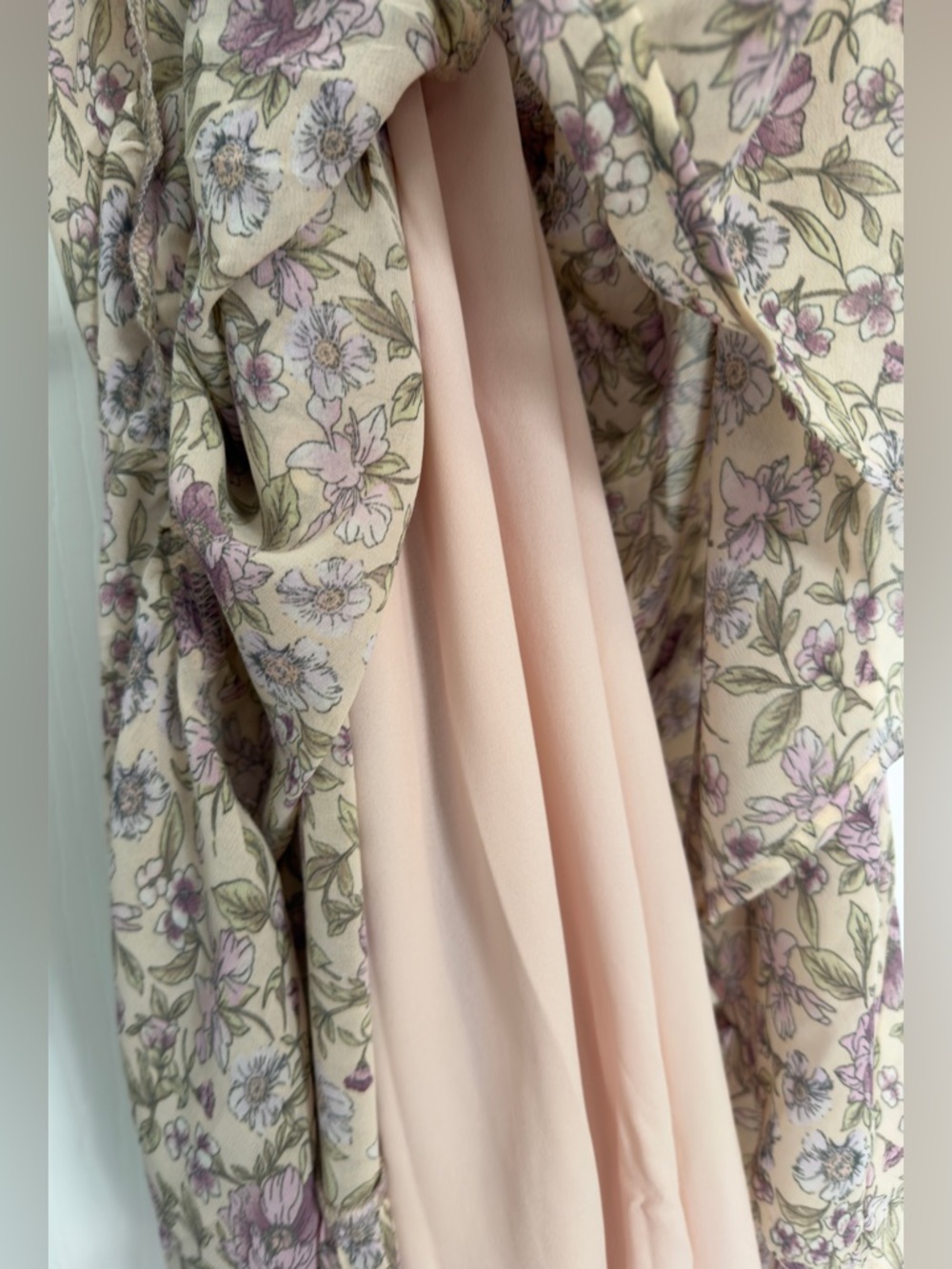 🌸 ASTR The Label Floral Maxi Dress XS Cottagecore Tie Strap Ruffle Boho - Picture 8 of 11